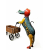 Pies z wózkiem dekoracja figurka metalowa XXL